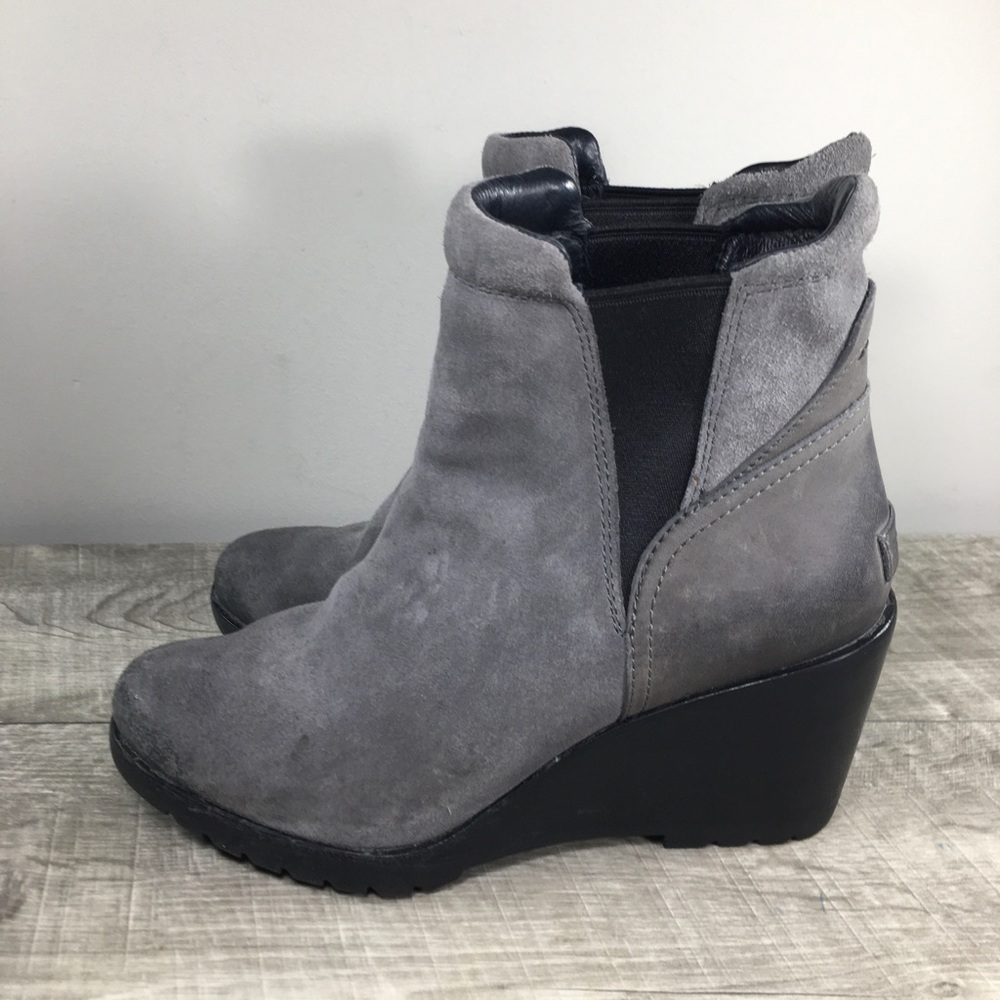 Sorel Women's NL2566 After Hours Chelsea Gray Leather Waterproof Bootie Boots 9 - Picture 7 of 10
